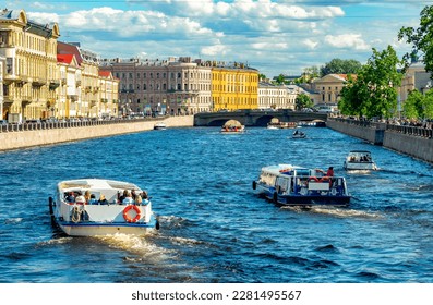 Fontanka river in summer, St. Petersburg, Russia - Powered by Shutterstock