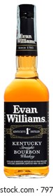 FONTE, VENICE, ITALY - GENUARY 2018. American Bourbon Whiskey Evan Williams Black 70cl, 43%Vol.