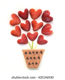 Food Art - Strawberry Flowers