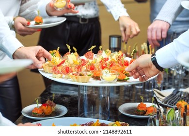 Food Buffet Catering Dining Eating Party Sharing Concept. people group catering buffet food. - Shutterstock ID 2148892611