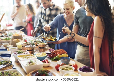 Food Buffet Catering Dining Eating Party Sharing Concept