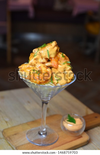 Food Burger Restaurant Dynamite Shrimp Stock Photo Edit Now