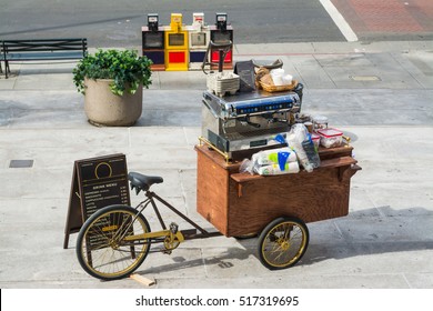 Food Cart In Downtown Los Angeles, California