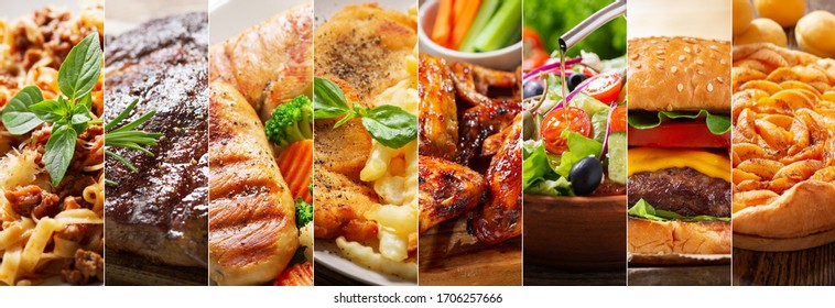 Food Collage Of Various Types Meals