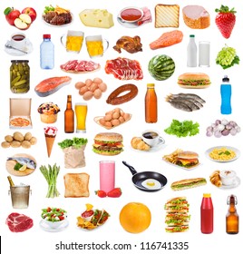 Food Collection  On White Background