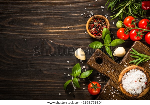 Food Cooking Background Top View Stock Photo (Edit Now) 1938739804
