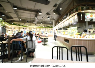 Food Court Interior Abstract Blur Background