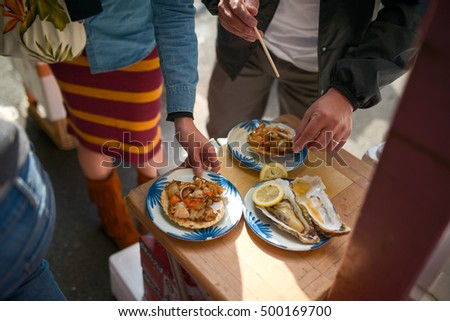 Food & Cuisine : Japanese street food in Tsukiji Fish Market - Seafood Plate