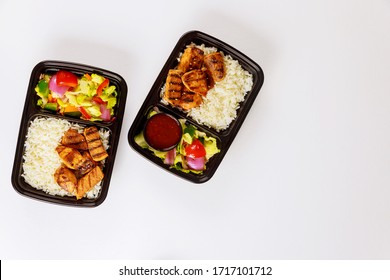 Food Delivery Or Order. Ready Meal To Eat On Food Container Isolated.