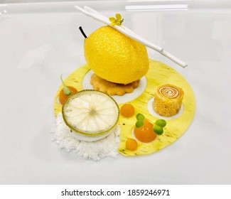 Food Dessert Lemon Yuzu Dessert 