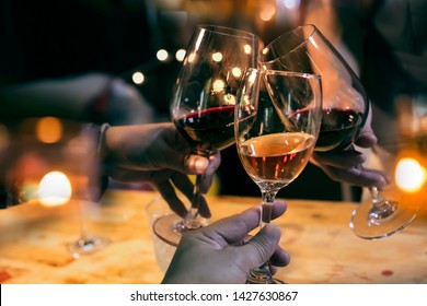 Food And Drink ,Red Wine Friends At The Party, 