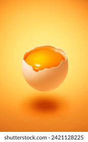 Food Eggs Open Egg Yolk Exposed
					
					