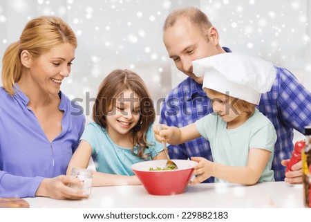 Similar – Image, Stock Photo Snow snack Child