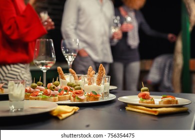 Food finger party. Party time in backyard - Shutterstock ID 756354475