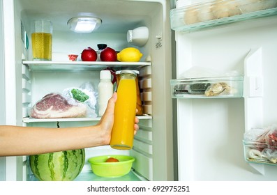 The food in the fridge - Shutterstock ID 692975251