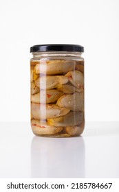 Food Glass Container Cured Eggplant Long Jar With Black Cover