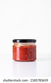 Food Glass Container Tomato Paste Short Jar With Black Cover