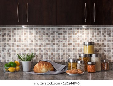 Food ingredients in a contemporary kitchen with cozy lighting. - Powered by Shutterstock