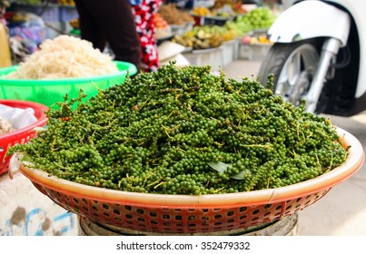 Food market. Fresh pepper, spice.  Phu Quoc. Vietnam.
