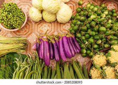 Food At Market, Vientiane, Capital Of Laos, Southeast Asia