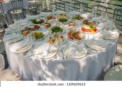 food on the festive wedding table
