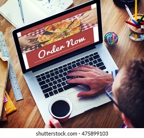 Food Order Pizza Online Internet Concept