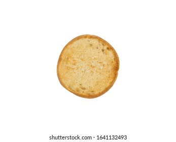 Food Photography Of Half A Toasted Plain Traditional English Muffin