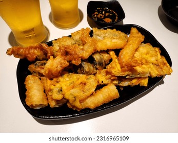 Food photos of famous assorted fried food stalls in Mangwon Market, Seoul, Korea - Shutterstock ID 2316965109