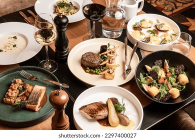 food plate table lunch dinner dish meal meat gourmet  - Powered by Shutterstock