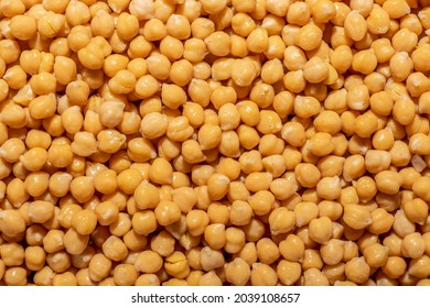 Food Preparation Boiled Peeled Chickpea Grains In Group Top View