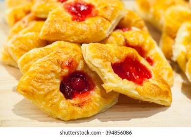 Food Was Prepared For The Wedding Dinner.danish Pastry With Fruit