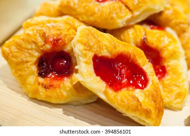 Food Was Prepared For The Wedding Dinner.danish Pastry With Fruit