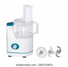 Food Processor Isolated On White. High Performance, Long Life Food Processor