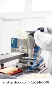 Food Production Line, A Machine For The Production Of Ready Meals In A Food Factory.