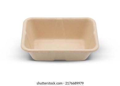 food recycled bagasse bowl isolated on white background
