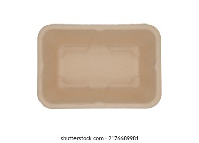 food recycled bagasse bowl isolated on white background