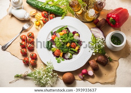 Similar – Image, Stock Photo Make your own chicken skewers with vegetables