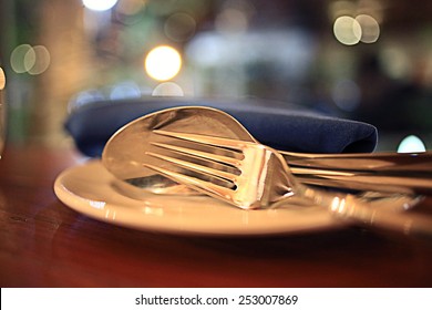 food in the restaurant, table, background