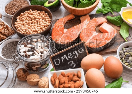 Food rich in omega 3 fatty acid and healthy fats. Animal and vegetable sources of omega3. Healthy keto and low carb diet eating concept