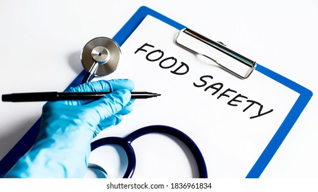 Food Safety With Stethoscope ,medical Concept. Business Concept