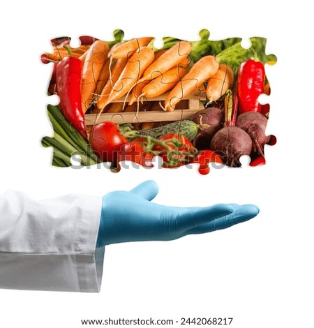 Food Science nutritionist puzzle with fresh food