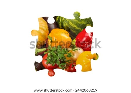 Food Science nutritionist puzzle with fresh food