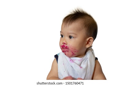 Food Scraps Mess Around The Mouth After Baby Finished Eating