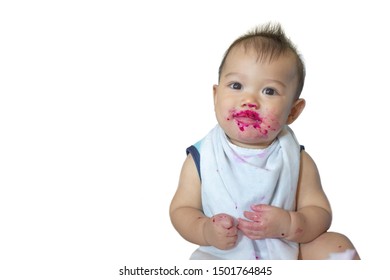 Food Scraps Mess Around The Mouth After Baby Finished Eating