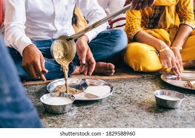 Food Service In Free Canteen Of Golden Temple In Amritsar