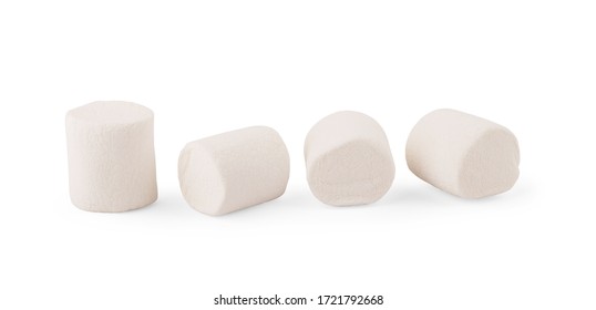 Food shoot of marshmallow on white background
