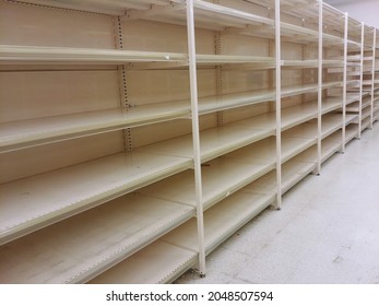 Food Shortage, Empty Supermarket Shelves, Stalls Without Items, Economic Crisis, Out Of Stock.