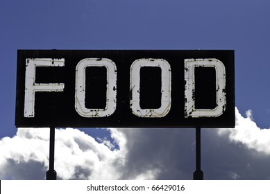 Food Sign Along A Highway.