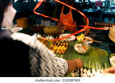 Food At A Street Market In The Evening In Krabi,Thai Food