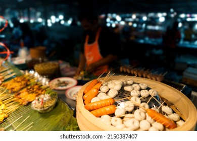 Food At A Street Market In The Evening In Krabi,Thai Food